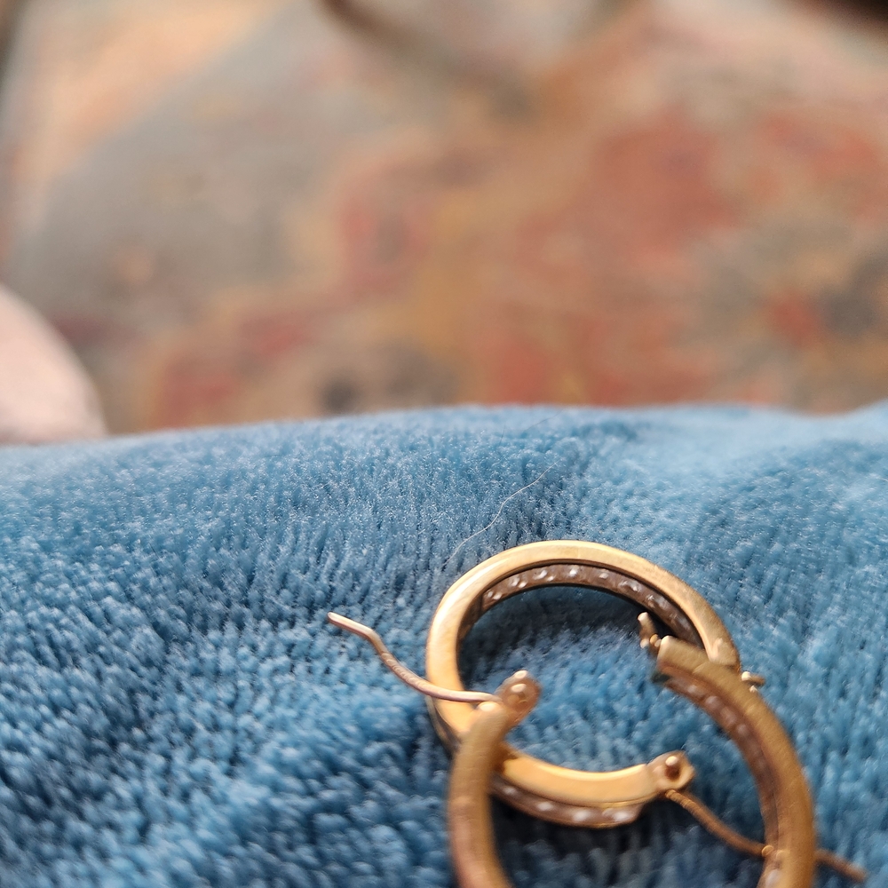 14kt Gold Hoop Earrings - Picture 8 of 10
